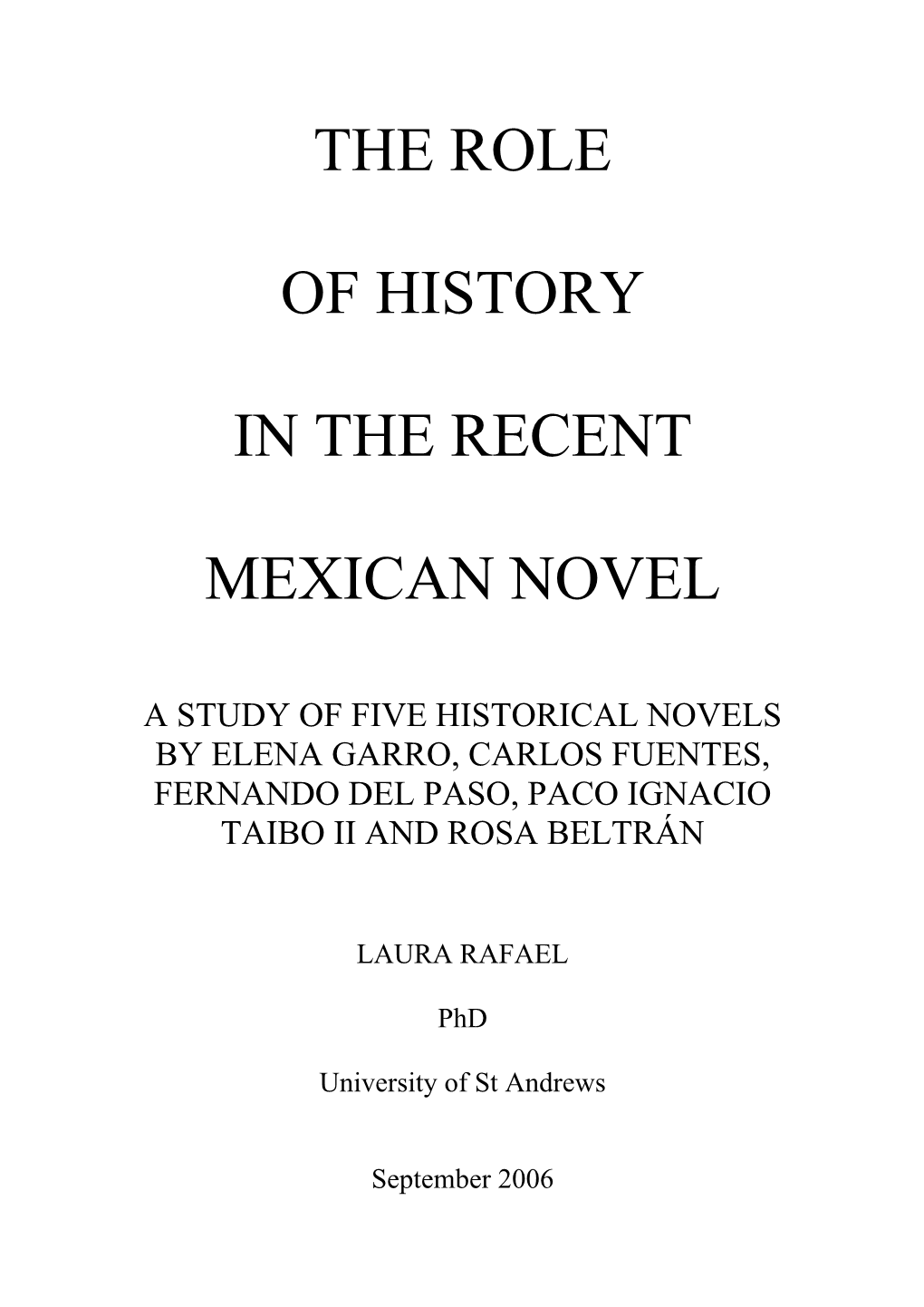 The Historical Novel in Latin America…………………………….49