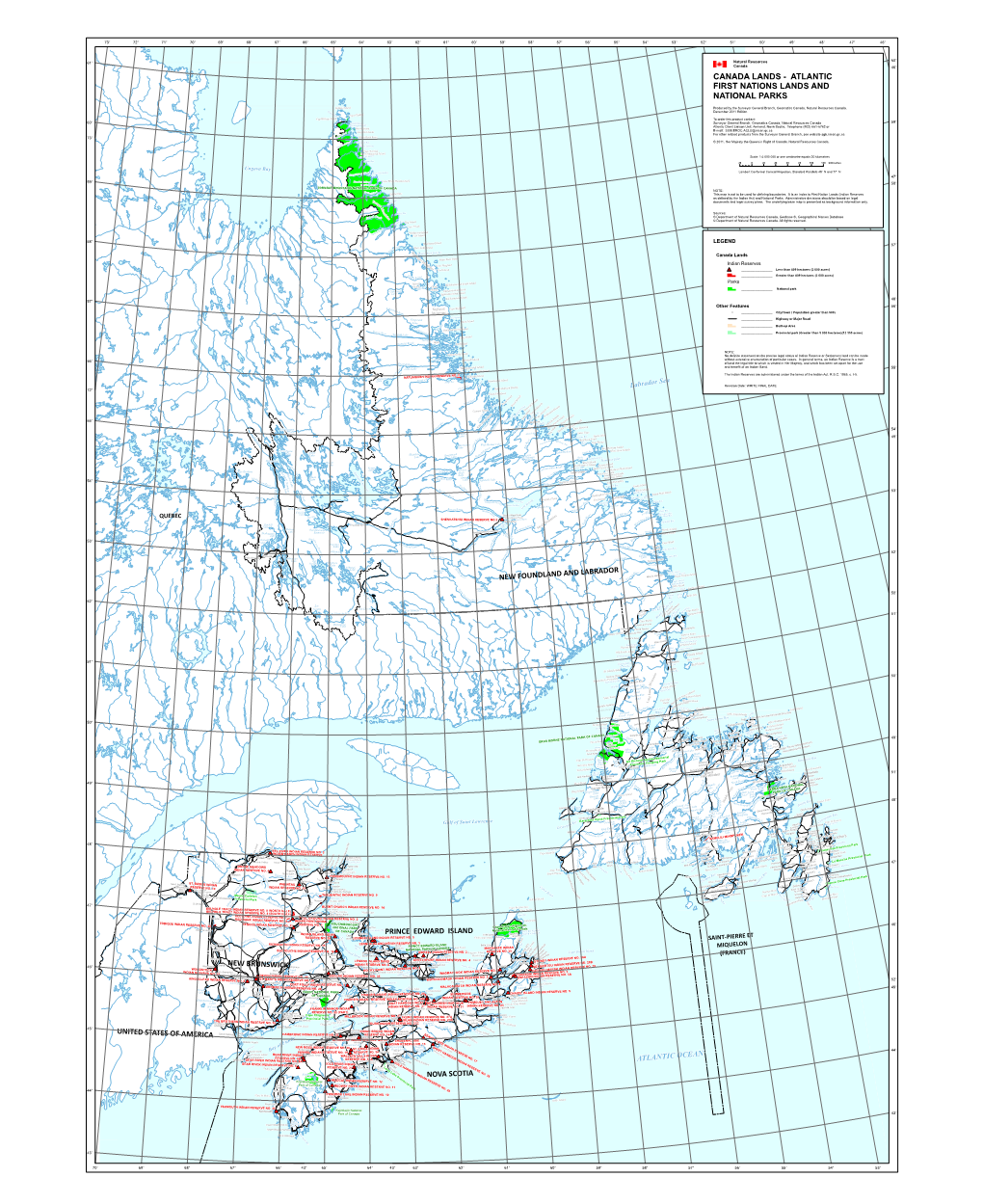 Canada Lands - Atlantic First Nations Lands and National Parks