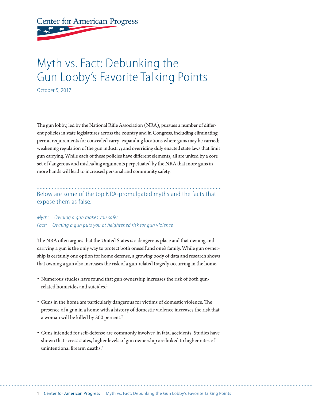 Myth Vs. Fact: Debunking the Gun Lobby's Favorite Talking Points