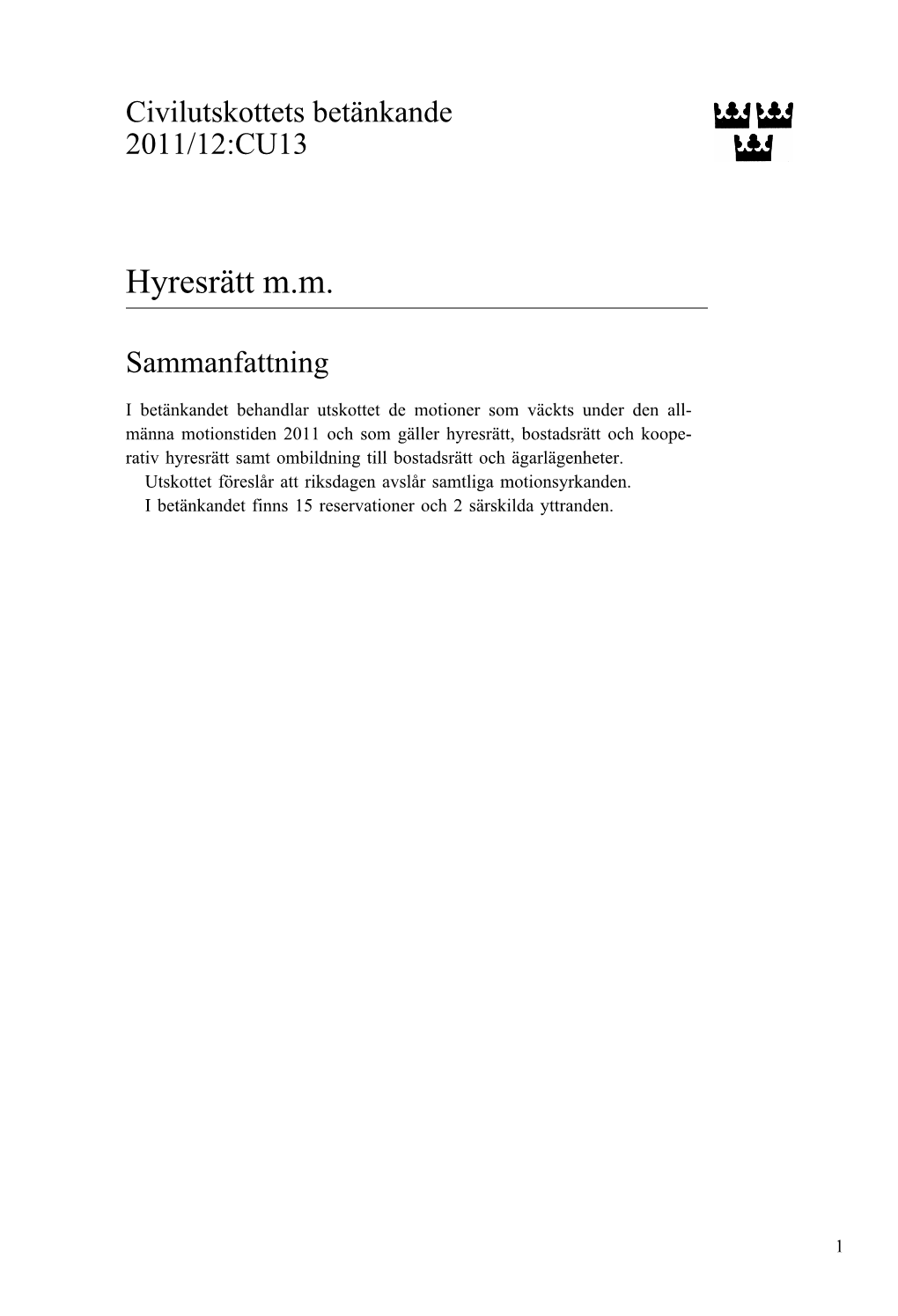 Hyresrätt M.M