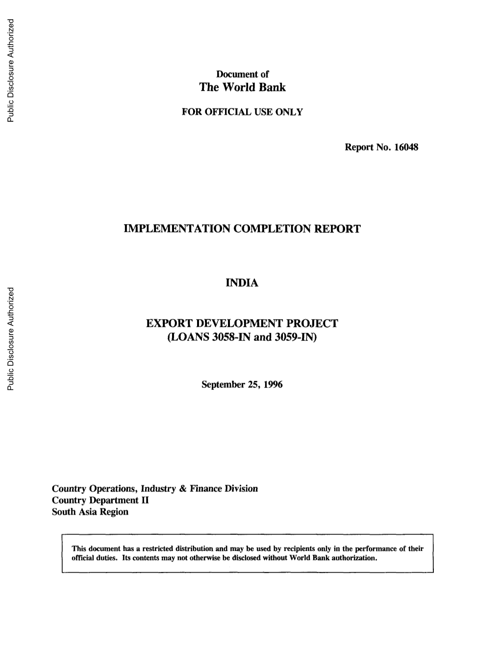 World Bank Document