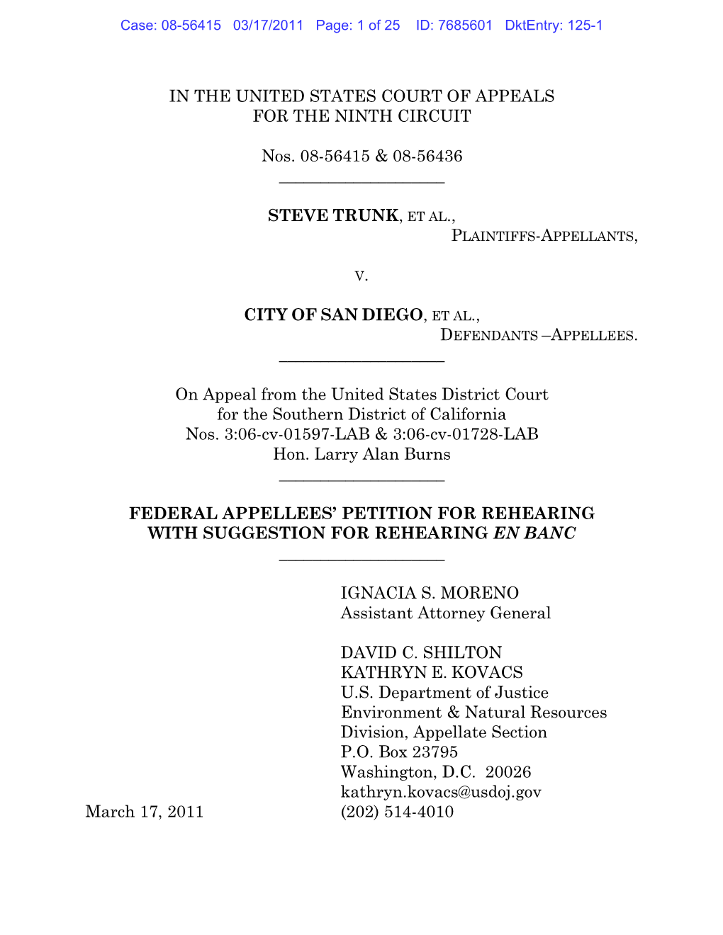 DOJ En Banc Petition