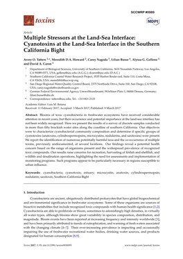 Multiple Stressors at the Land-Sea Interface: Cyanotoxins at the Land-Sea Interface in the Southern California Bight