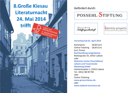 8.Große Kiesau Literaturnacht 24. Mai 2014 Trifft