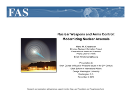 Nuclear Weapons and Arms Control: Modernizing Nuclear Arsenals