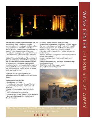 Classics in Greece J-Term Flyer