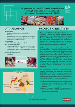 At a Glance Project Objectives