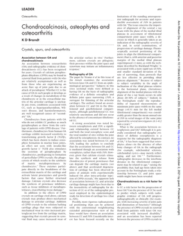 Chondrocalcinosis, Osteophytes and Osteoarthritis