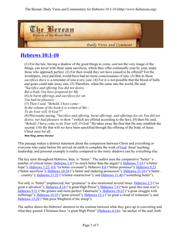 Hebrews 10:1-10 (