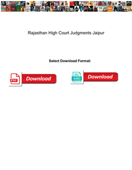 Rajasthan High Court Judgments Jaipur