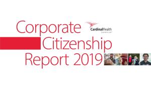 Corporate Citizenship Report 2019 Table of Contents
