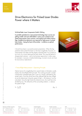 Drive Electronics for Pulsed Laser Diodes Power Where It Matters