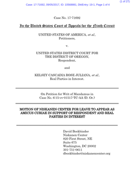 Niskanen Center for Leave to Appear As Amicus Curiae in Support of Respondent and Real Parties in Interest