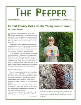 THE PEEPER Calvert Nature Society November 2015