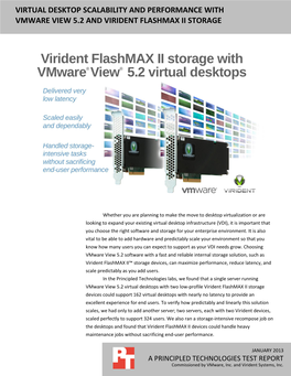 Virtual Desktop Scalability and Performance with Vmware View 5.2 and Virident Flashmax Ii Storage