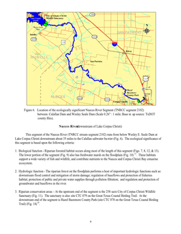 Nueces River Segment (TNRCC Segment 2102) Between Calallan Dam and Wesley Seale Dam (Scale 0.26" : 1 Mile; Base M Ap Source: Txdot County Files)