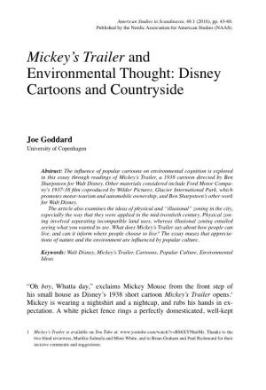 Mickey's Trailer and Environmental Thought: Disney Cartoons And
