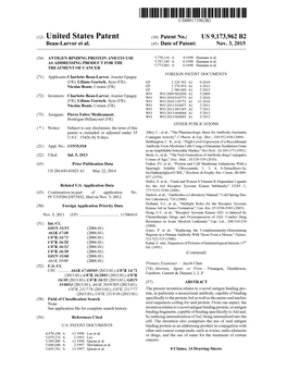 (12) United States Patent (10) Patent No.: US 9,173,962 B2 Beau-Larvor Et Al