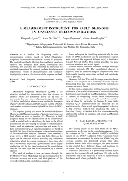 A Measurement Instrument for Fault Diagnosis in Qam-Based Telecommunications