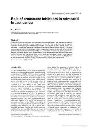 Role of Aromatase Inhibitors in Advanced Breast Cancer