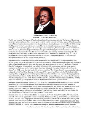 About Absalom Jones Priest 1818