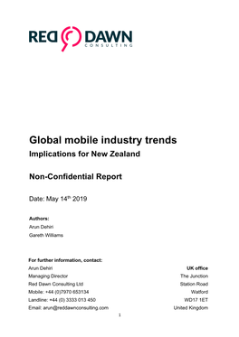 Global Mobile Industry Trends Implications for New Zealand