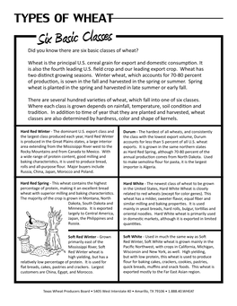 TYPES of WHEAT Six Basic Classes Did You Know There Are Six Basic Classes of Wheat?
