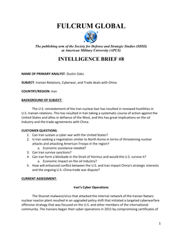 Intelligence Brief #8