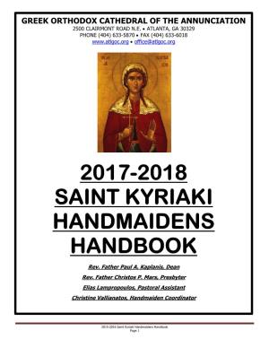 2017-2018 Saint Kyriaki Handmaidens Handbook Page 2 Handmaiden PLEDGE