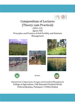 (2011-12) Agron-502 Principles and Practice of Soil Fertility and Nutrient Management