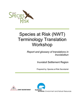 Species at Risk (NWT) Terminology Translation Workshop