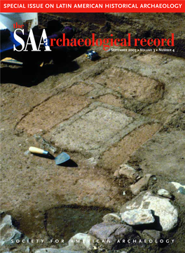 Saaarchaeologicalrecord the Magazine of the Society for American Archaeology Volume 3, No