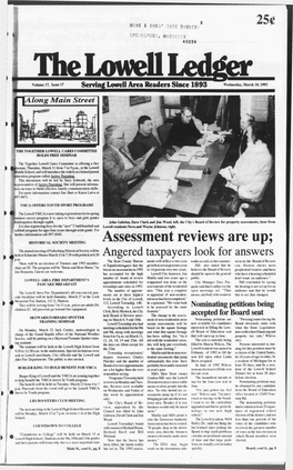 Assessment Reviews Are Up; HISTORICAL SOCIETY MEETING