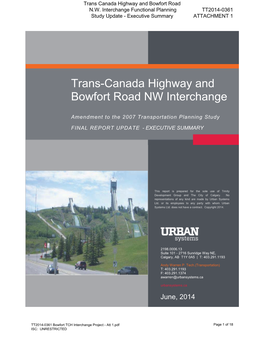 Trans-Canada Highway and Bowfort Road NW Interchange