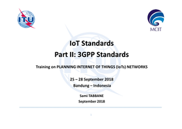 Iot Standards Part II: 33GPPGPP Standards