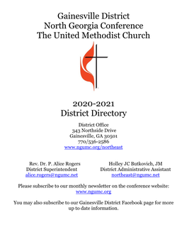 Directory District Office 343 Northside Drive Gainesville, GA 30501 770/536-2586