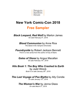 New York Comic-Con 2018 Free Sampler