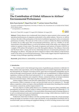 The Contribution of Global Alliances to Airlines' Environmental Performance