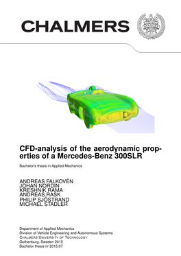 CFD-Analysis of the Aerodynamic Prop- Erties of a Mercedes-Benz 300SLR