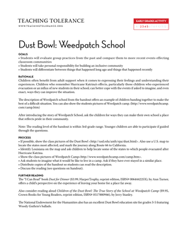 Dust Bowl: Weedpatch School