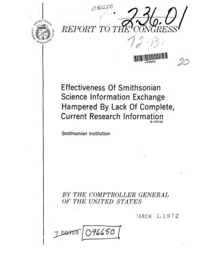 B-175102 Effectiveness of Smithsonian Science Information