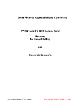 JFAC Statewides 2021 Session Review.Xlsx