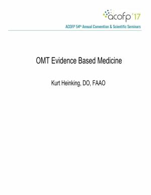 Evidence Based Osteopathic Medicine