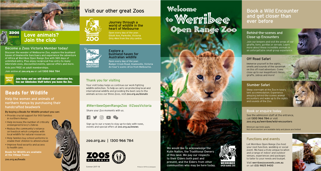 Werribee Zoo Map Jnmajb.Pdf