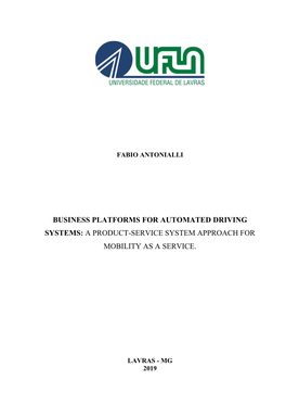Business Platforms for Automated Driving Systems: a Product-Service System Approach for Mobility As a Service