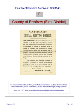 Renfrew 1St District