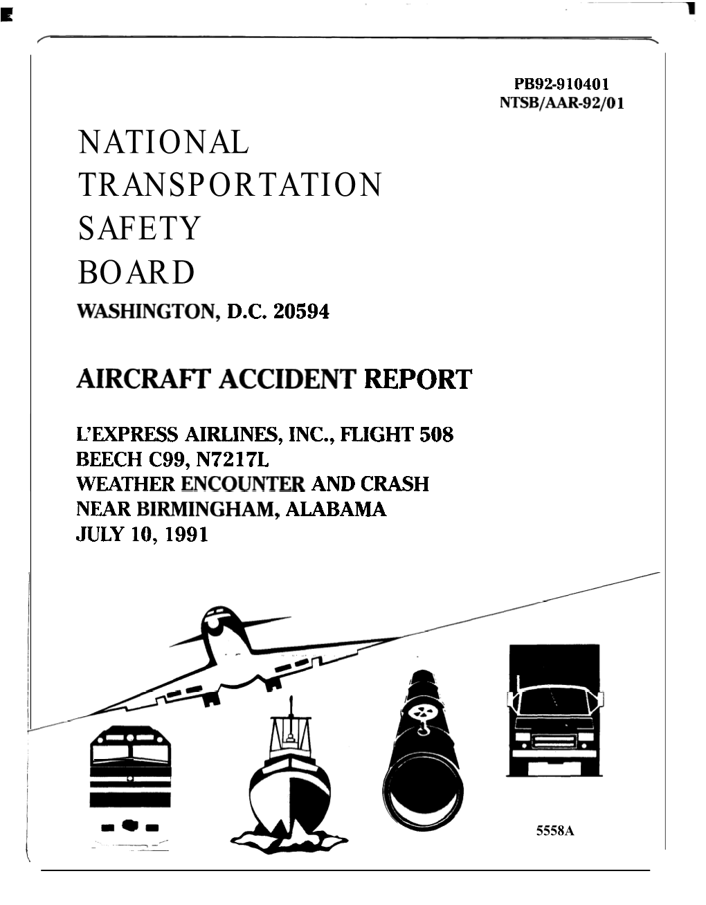 NTSB/AAR-92/01 NTSB Aircraft Accident Report, L'express Airlines
