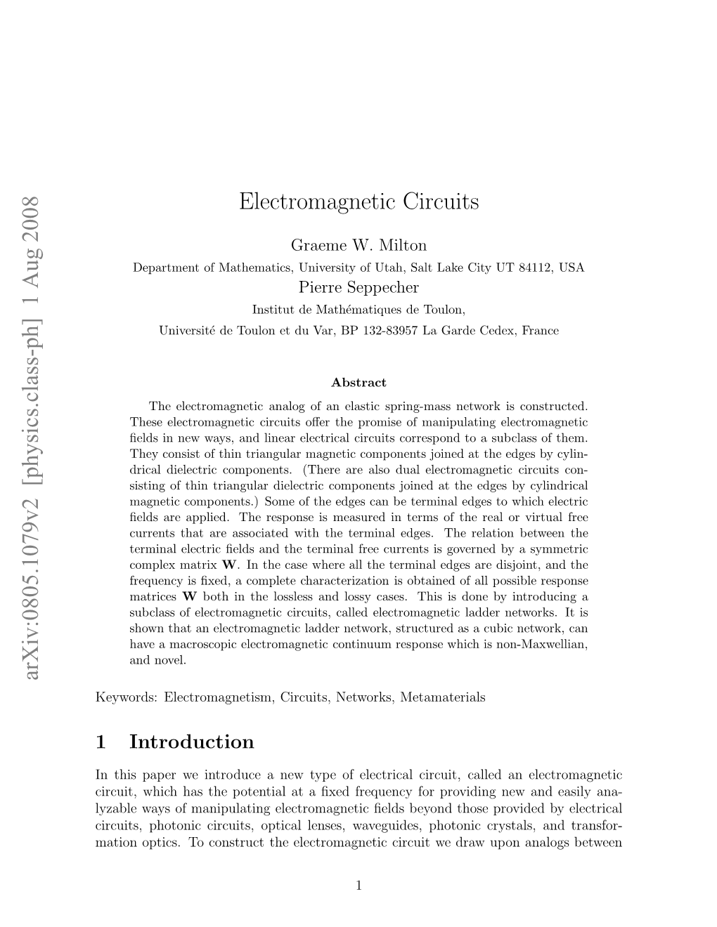 Electromagnetic Circuits