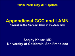 Appendiceal GCC and LAMN Navigating the Alphabet Soup in the Appendix