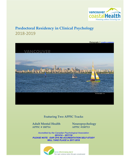 Predoctoral Residency in Clinical Psychology 2018-2019